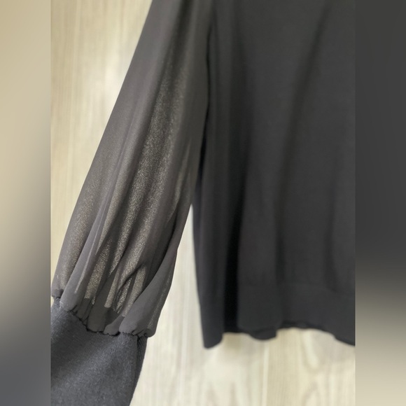 Lauren Ralph Lauren Woman Black Sweater With Sheer Long Sleeves Size 2X EUC - Picture 5 of 5